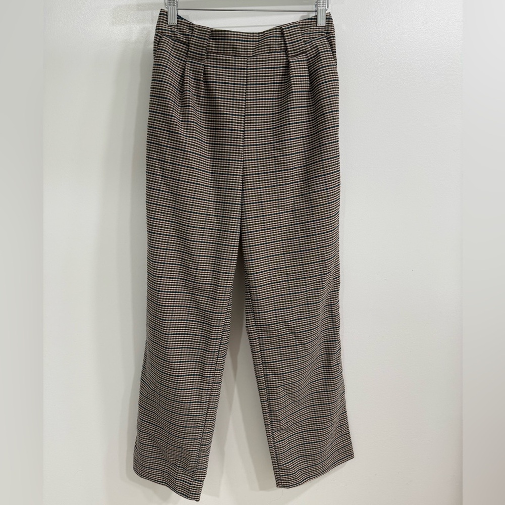 Primark Brown and Black Dress Pants Flat Front Design